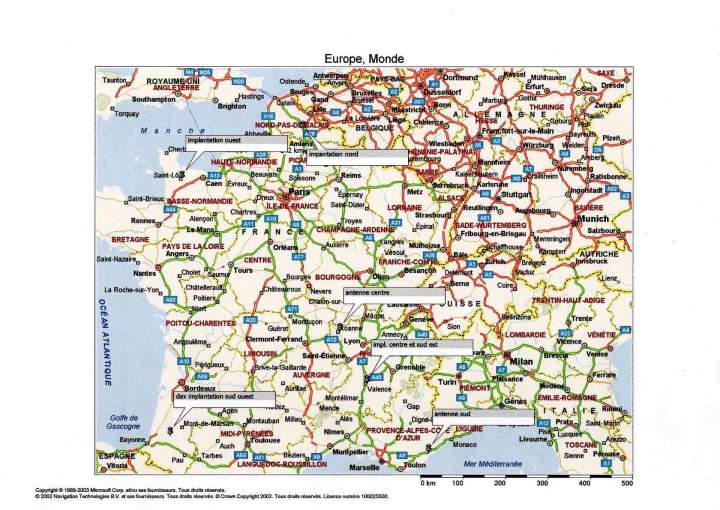 Carte Implantations France